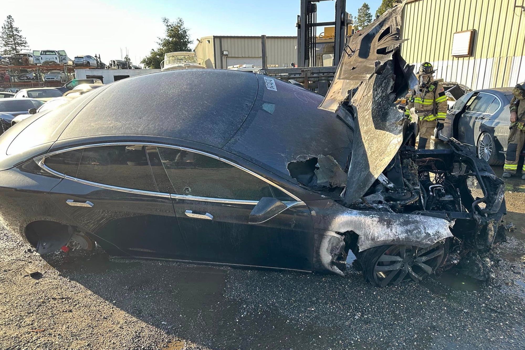 Fire Department Desperately Tags Elon Musk as Another Tesla Spontaneously Bursts Into Flames