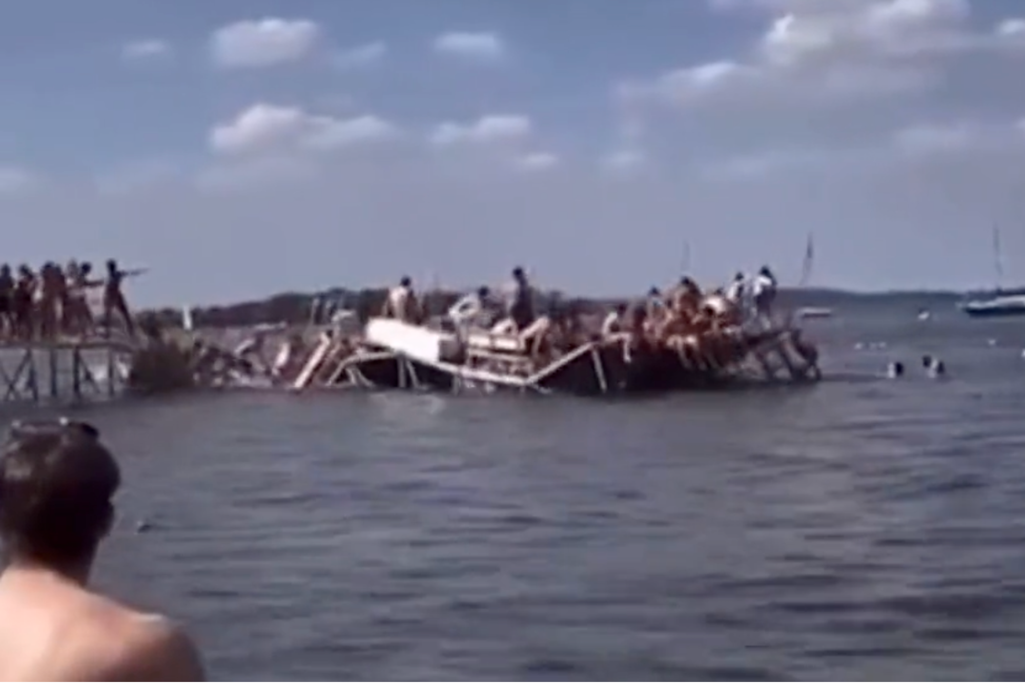 Video Shows Pier Collapsing, Plunging Dozens of People Into a Wisconsin Lake