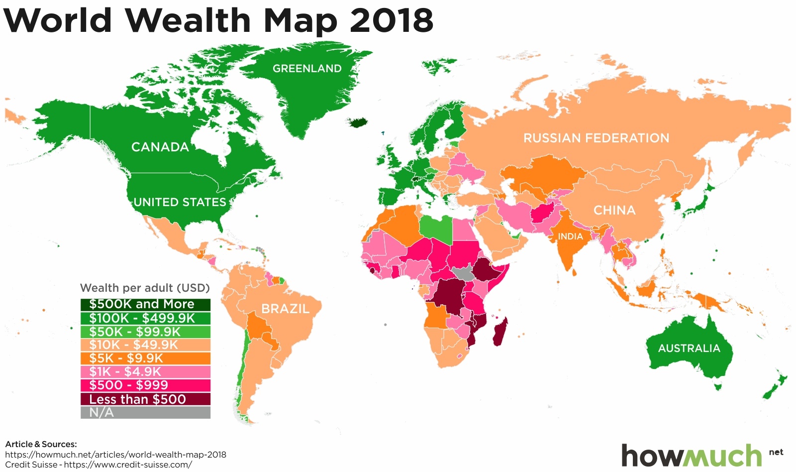 This map shows where the wealthy — and not so wealthy — of the world live